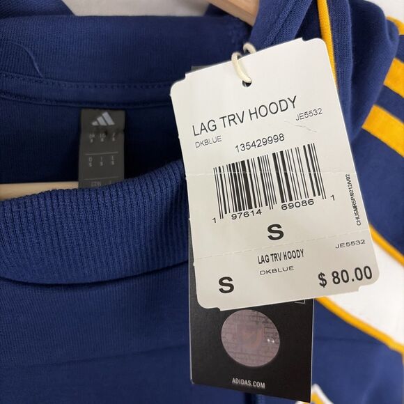 Adidas LA Galaxy MLS Travel Hoodie Navy Blue Size Small NWT - Picture 5 of 7
